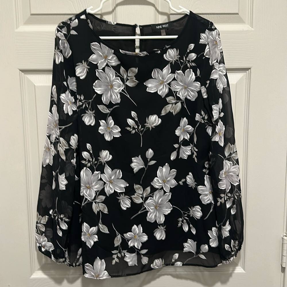 Black Floral Blouse